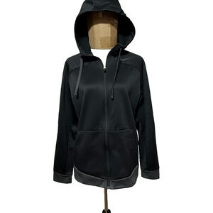 Nike Jacket Womens Medium Black Therma Fit Full Zip Hooded Drawstring Outdoors